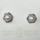Orecchini Argento con Perle Bianche